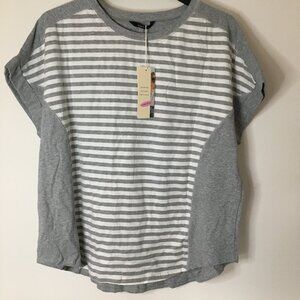 Dokotoo T Shirt for Women Striped Color Block Crewneck Short Sleeve Casual , 2XL